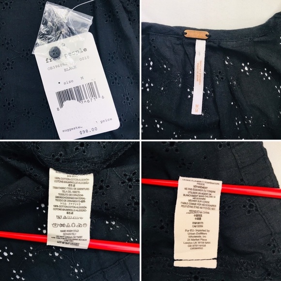 Free People Floral Eyelet Stars Align Blouse....Size M NWT - Picture 11 of 13